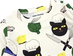 Mini Rodini multi chef cat print bluse